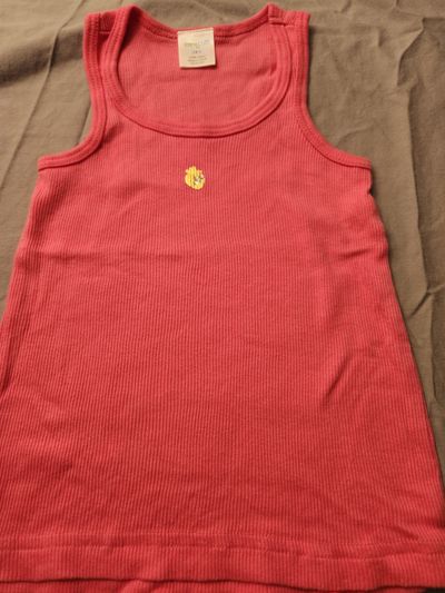 Crew cut Pink Ribbed tank 3T