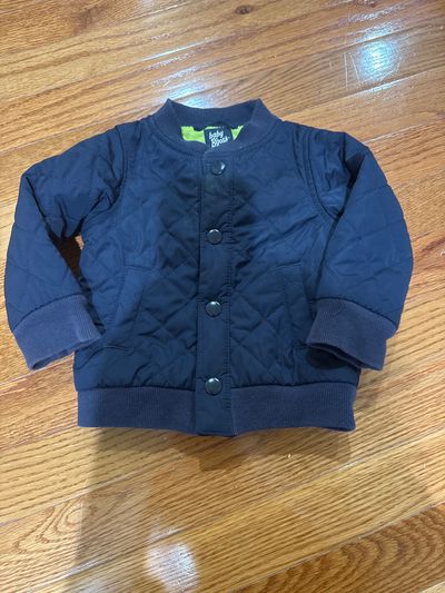 Baby bgosh 9mo navy blue button down quilted jacket 6-9 Months