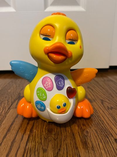 Duck moves around and plays music lights  sounds Interactive and great for tummy time or crawlers