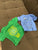 Childrens place 2 short sleeve graphic tshirts one blue one green 12-18 Months
