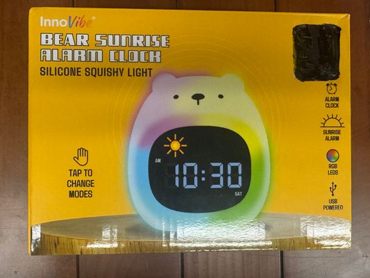Brand New in box,BearSquishy LED alarm clock/light Brand New in box, Bear Squishy LED alarm clock and light