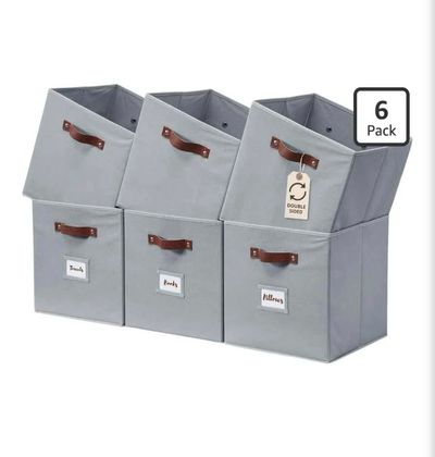 6 piece Organizers gray leather handles