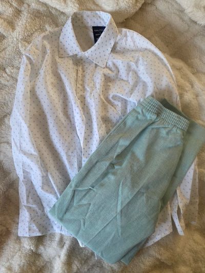 Nautica 2 piece outfit size 7 Long sleeved dress shirt and dress pant 7-8