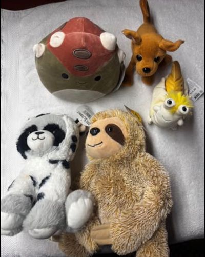 Brand New With Tags stuffed animals. Brand New With Tags stuffed animals. One is a squishmallows.