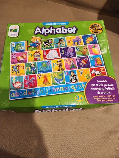 Journey International Jumbo Floor Puzzle Alphabet. 50 large, sturdy pieces that are easy for small hands to grasp