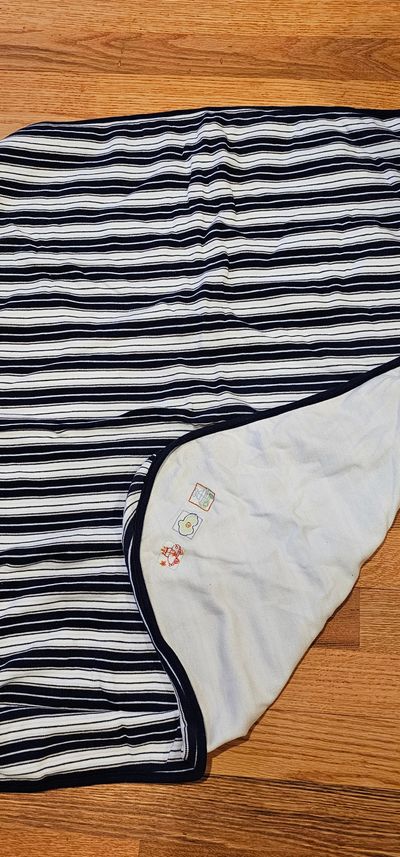 Laura Ashley Organic Excellent condition Blue Stripes Cars Baby Blanket 29x29