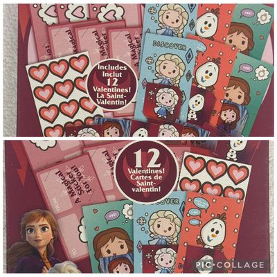 Box of Valentines Cards. 12 Cards with Stickers. Box of Valentines Cards. 12 Cards with Stickers. Disney Frozen