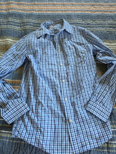 Cat and Jack Size 16 Blue Checked Button Down 14-16