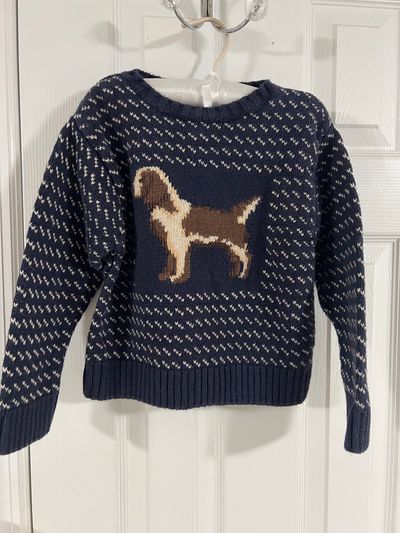 Kitestrings Toddler sweater with a dog motif 4T