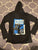 District 7 Black long sleeve tee w hoodie shows back logo Men's - M