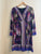Oleg Cassini Purple/Green Silky Peacock Dress Women's 6