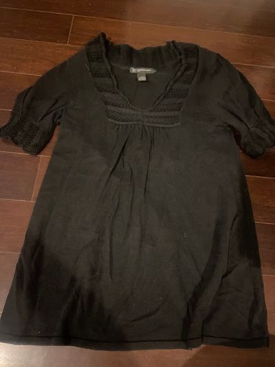 Inc Womens black shirt sleeve sweater Women's - S