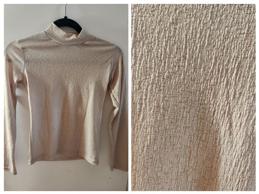 Cacadu/EU Brand/ Long sleeve turtleneck, beige, thin material, no size, fits XS Women's - XS