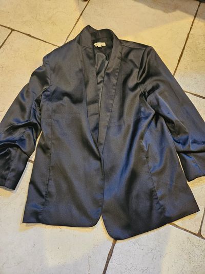 EE:Some Black Silk Blazer Women's - L