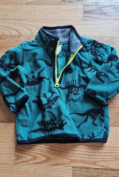 Carter's Like new half zip fleece jacket feature dinosaurs graphic 12 Months