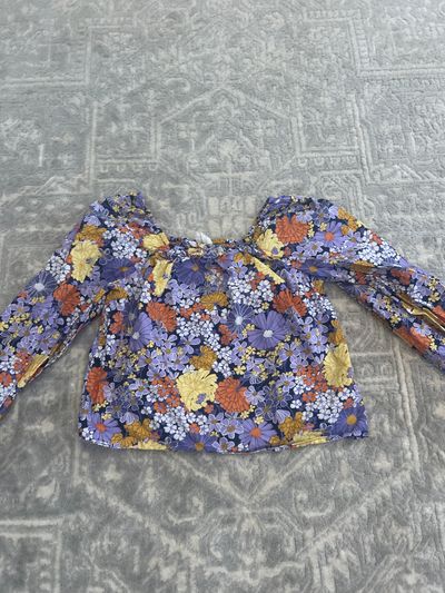 Crewcuts Floral mocked neckline long sleeve size Large 10-12