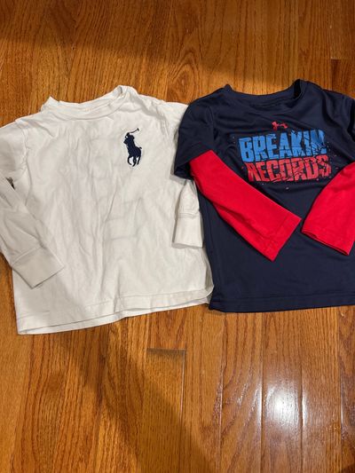 Underarmour and polo Long sleeve bundle large number 3 on back of polo shirt 2T