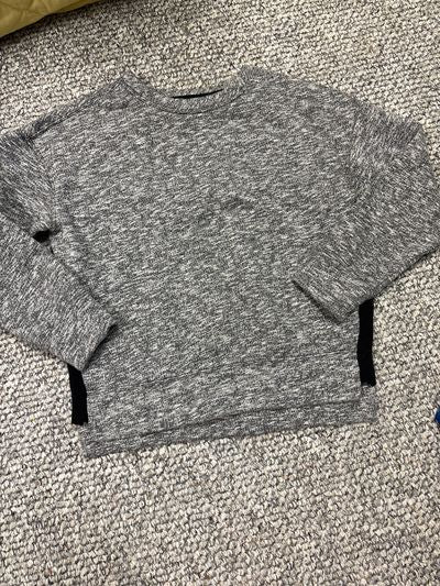 Treasure and bond Grey fleece interior sweatshirt w black side stripes 7-8