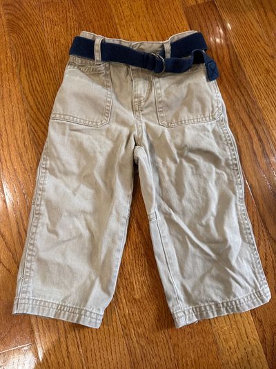 Polo Ralph Lauren Khaki pants with blue belt 18 Months