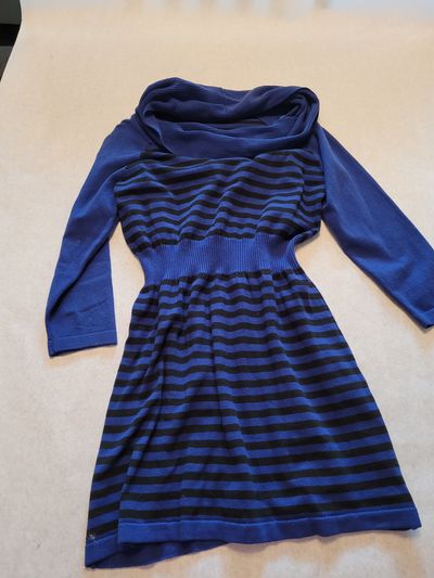 Metaphor sweater dress Blue and black stripe Women's - L