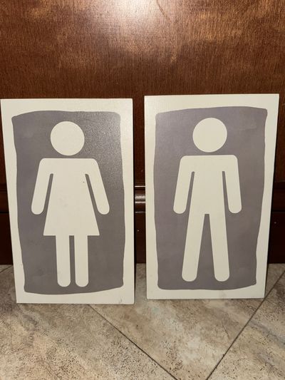 Boys and girls bathroom signs. 6x10 in. Boys and girls bathroom signs. 6x10 in.