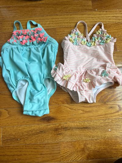 Various Girls bathing suit bundle 0-3 Months