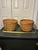 Unknown 2-pack, wooden baskets, approximately 11in diameter, 8in deep
