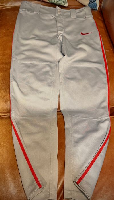 Nike Dri-fit grey baseball pants with red piping Size small 10-12