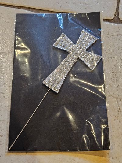 Ella Celebrations NEW Metal/Rhinestone Cross Decoration