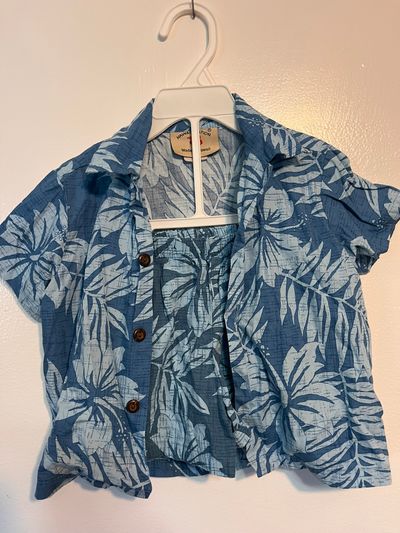 Hawaii State Blue Hawaiian Shirt 2T