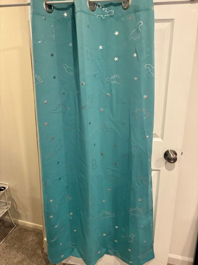 Dinosaur Teal Backout curtain 4 panels 42x63