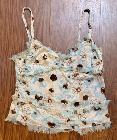 Banana republic Blue and brown spaghetti strap top Women's - S