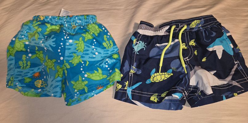 3-6 M Set of 2 swim trunks/bottoms  3-6 Months