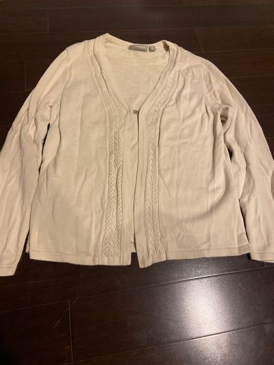Croft & Barrow Beige shirt with attached sweater long sleeve Women's - S
