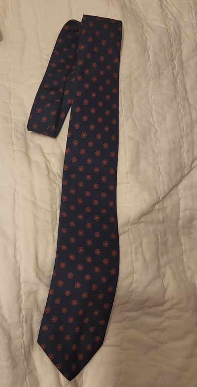 unknown blue and red Ilalian All Silk Hand made