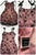 SHEIN pink w black lace overlay & tie shoulders Pink shoulder strap dress w black lace overlay Junior S - 2