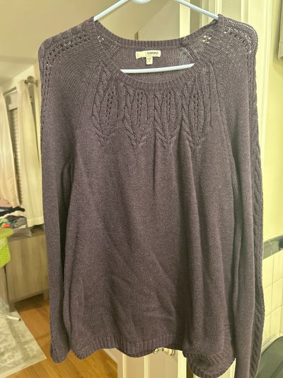 Sonoma Purple knit sweater , round helm Women's - S