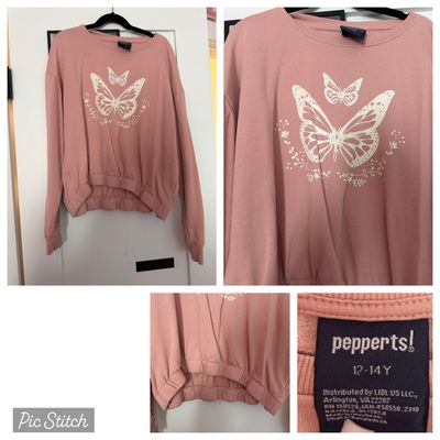 Pepperts 12/14 Long sleeve butterfly design 14-16