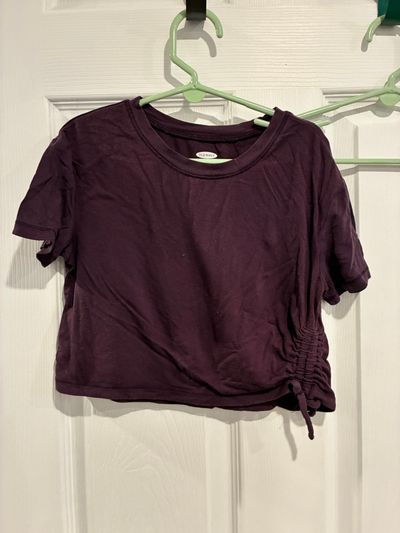 Old Navy Crop with tie purple crop with tie on side sixe xs/5 5T