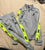Nike Light grey neon yellow zip up set 4T