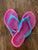 Pink flip flops with blue straps  11 (Lil' Kid)