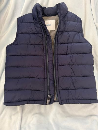 Old Navy Blue Fleece lined puffer vest  18-24 Months