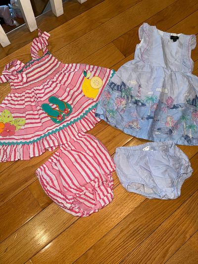 Picapino & Goodlad Lot of 2 sundresses- mermaid and tropical summer 18 Months