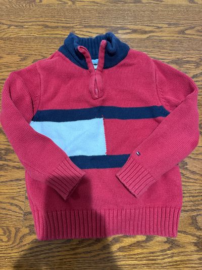 Tommy Hilfiger Red knit logo sweater 3T