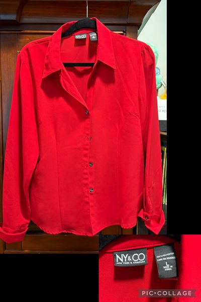 NYCO RED DRESS SHIRT  Women's - L