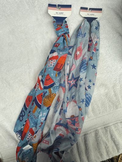 2 Brand New 4th of July Scarfs 2 Brand New 4th of July Scarfs