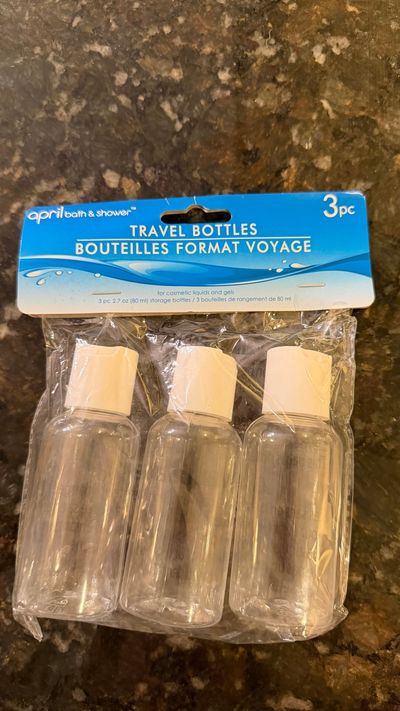 April Bath and shower 3 New in package travel bottles