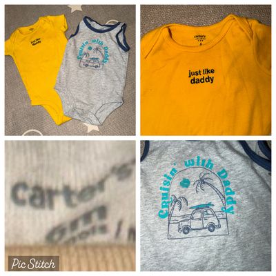 Carters daddy bundle Set of 2 short sleeve onesies 6 Months