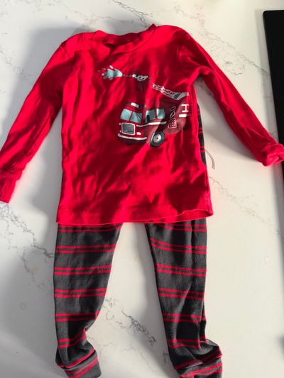Carter's Red fire truck pjs 18 Months