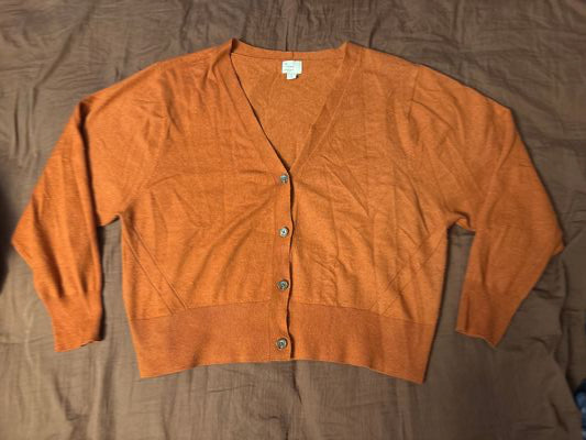 A new Day 8 Rust orange crop cardigan Women's - L